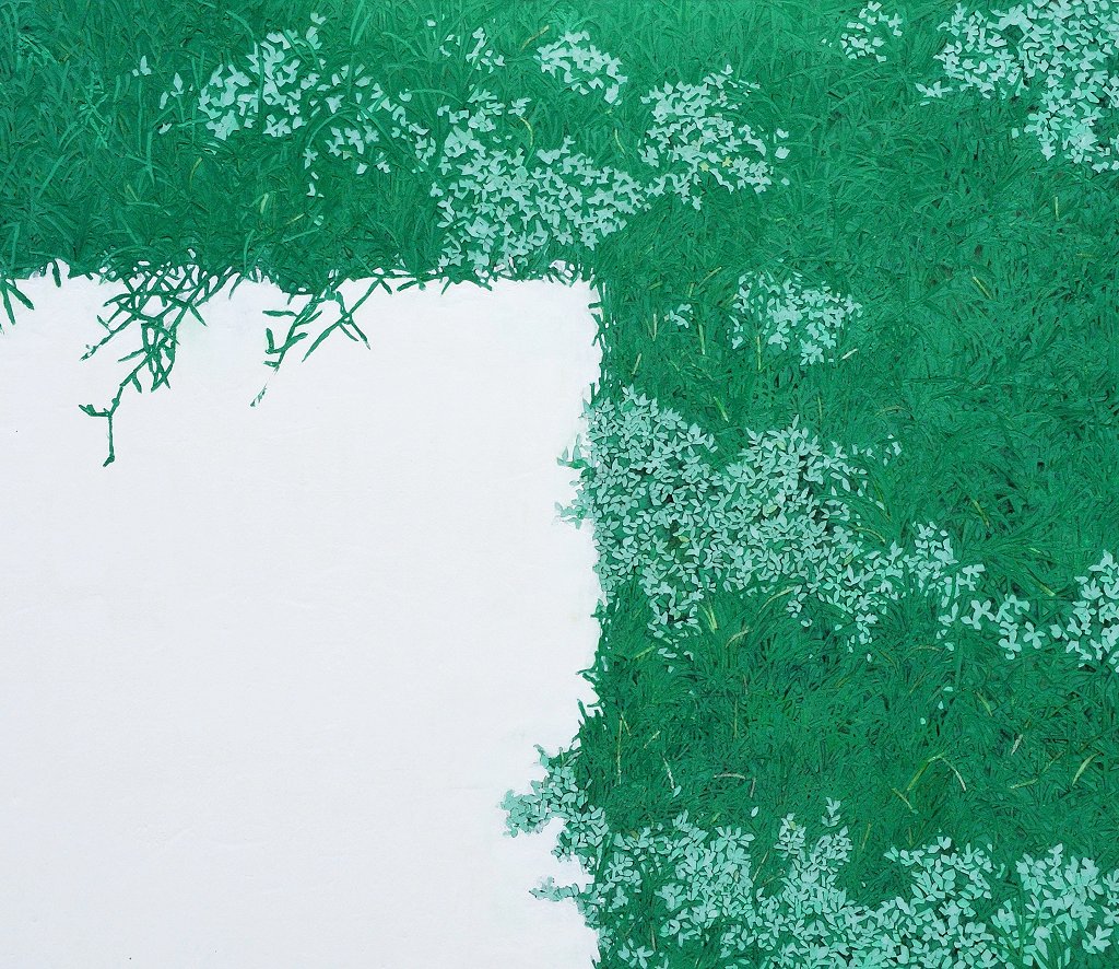 8.青木 叢綠七-綠青 45.5×53.0cm 紙本膠彩，墨 2013