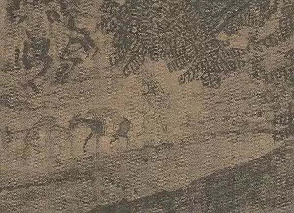 《溪山行旅圖》局部 範寬 圖翻拍自 臺北故宮博物院藏