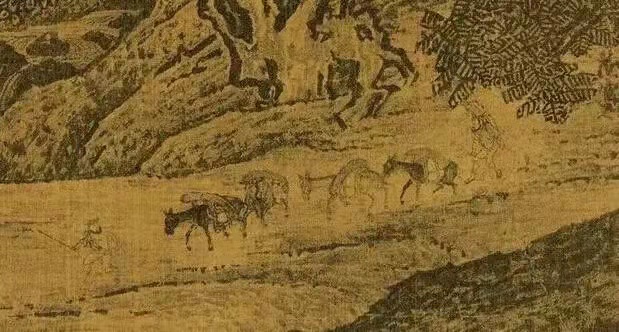《溪山行旅圖》局部 範寬 圖翻拍自 臺北故宮博物院藏
