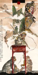 陳炳宏 大聖何在 136x68cm.水墨設色紙本.2019