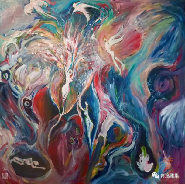 劉林林 作品 綻 放 丙烯顏料 1x1m RMB 16,000