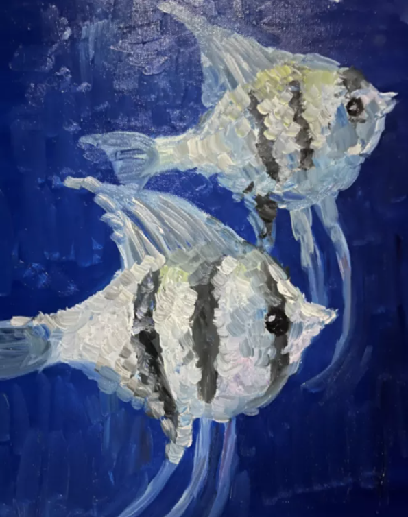 吳先耘 作品 成雙成對 油畫 40x40cm 圖 青逸雅集提供