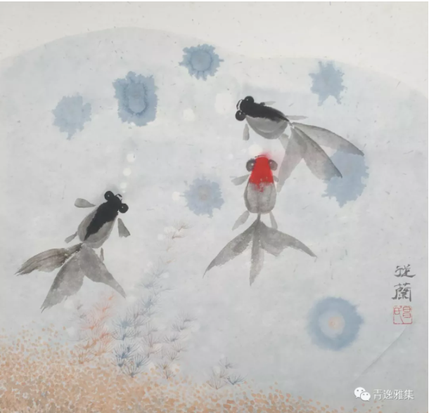昌從蘭作品《金魚》系列二 國畫(小寫意) 30×50cm RMB 3,800