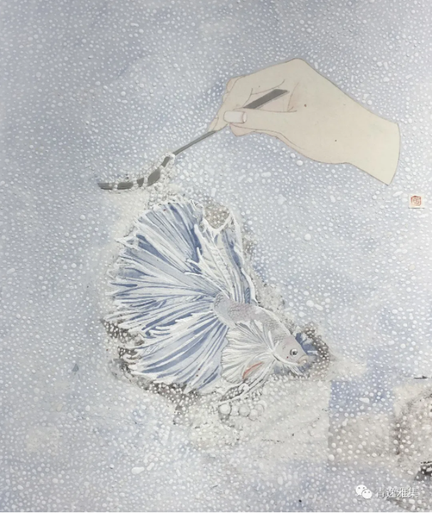 葉可作品 想去海邊2 紙本水墨 30×40cm RMB 2,000