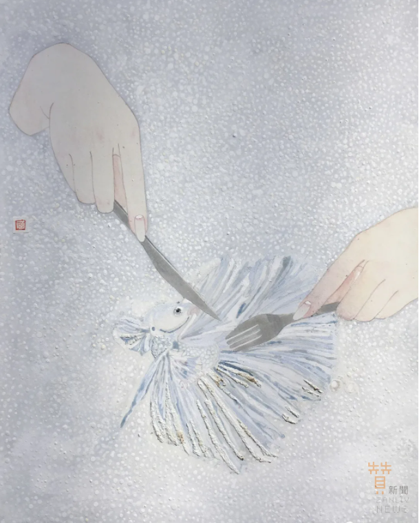 葉可作品 想去海邊3 紙本水墨 30×40cm RMB 2,000