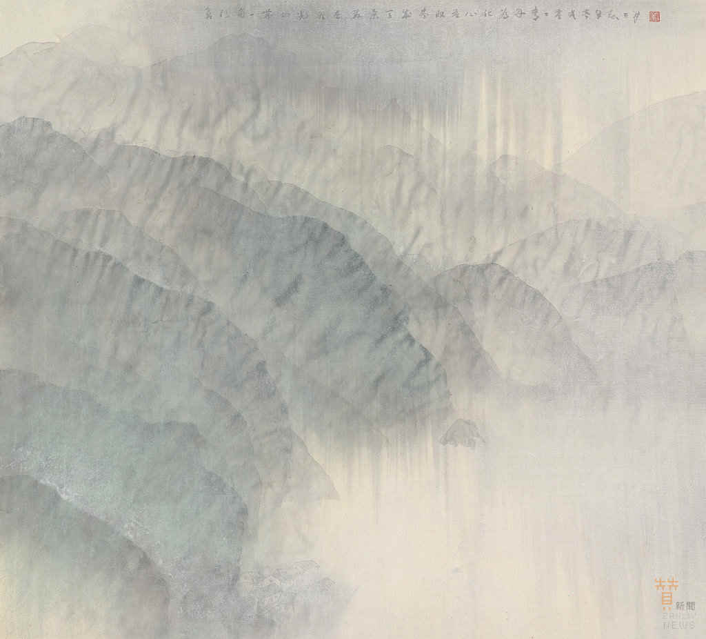 蕭巨昇〈山思動.浪欲止〉78×86cm紙本.水墨.礦物顏料.植物膠2021