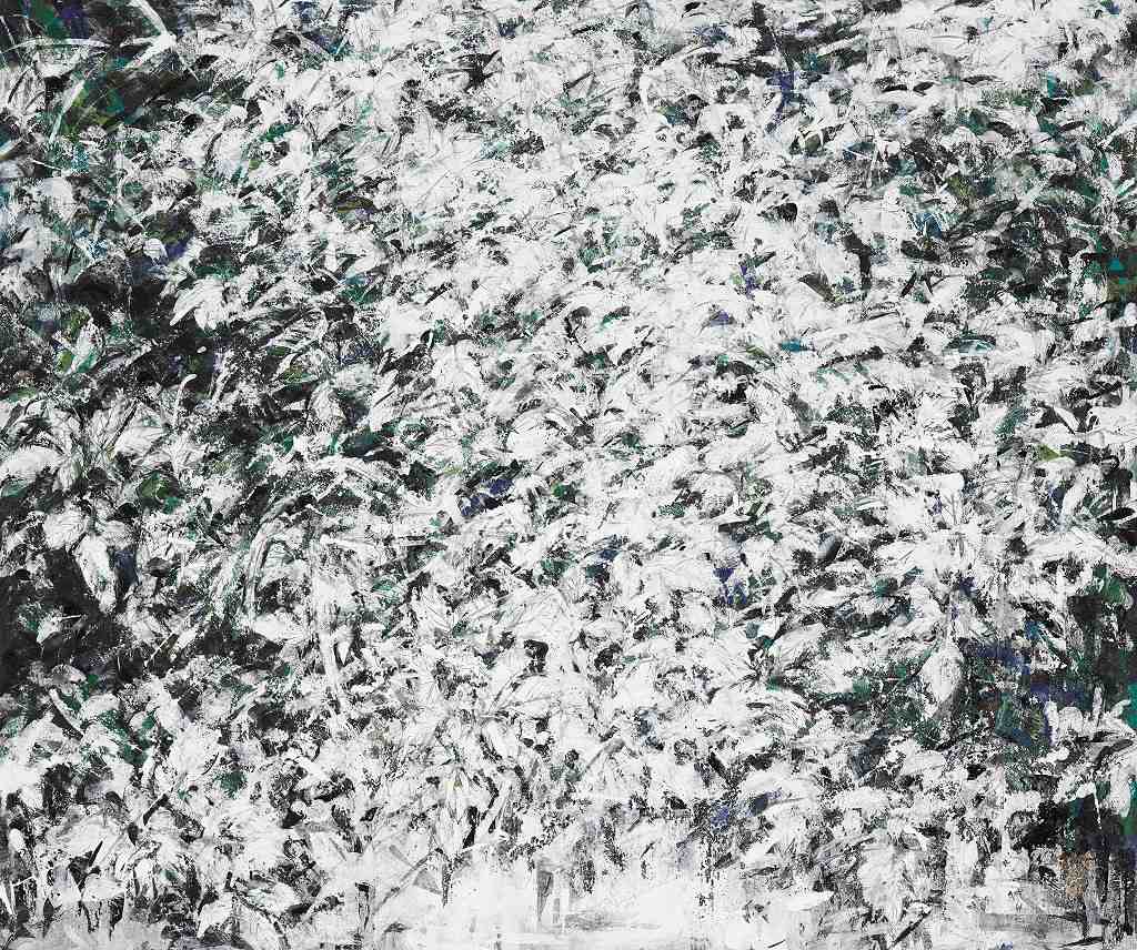 青木 叢綠二十-光陰 60.5x72.5 cm 紙本膠彩，墨 2017