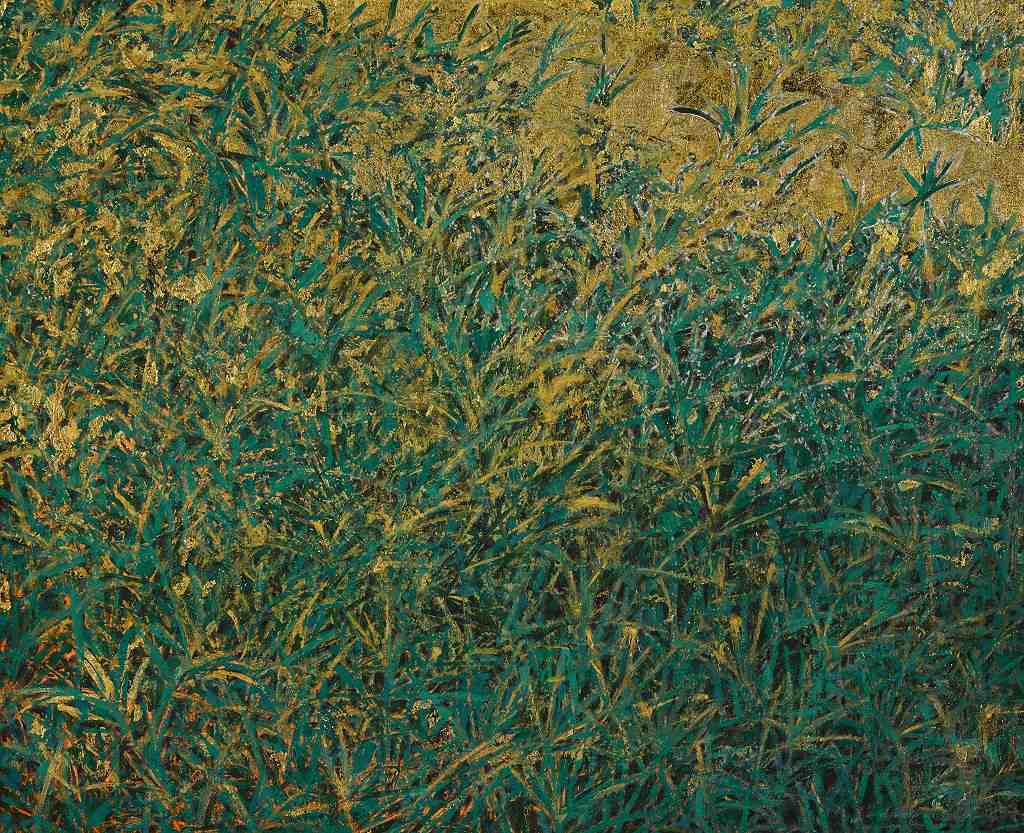 青木 新綠七-盛夏 53.0X65.0cm 紙本膠彩，墨，金箔，金泥 2017