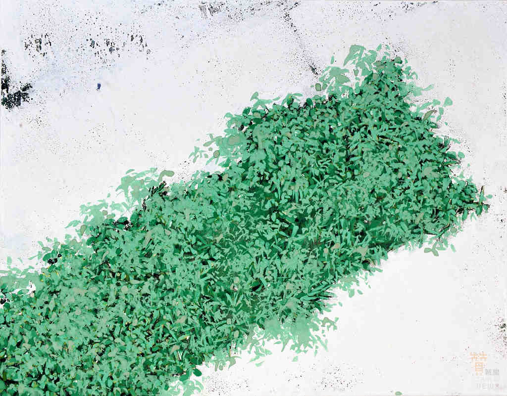 青木，叢綠十五-45°， 27.0 x35.0 cm，紙本膠彩，墨 ，2015