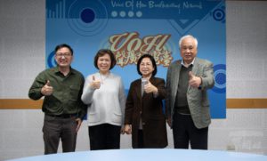 湯蕙禎委員等三位嘉賓出席錄製「早安客庄-回顧乙未戰爭系列」專題節目。（軍聞社記者謝宏檜攝）