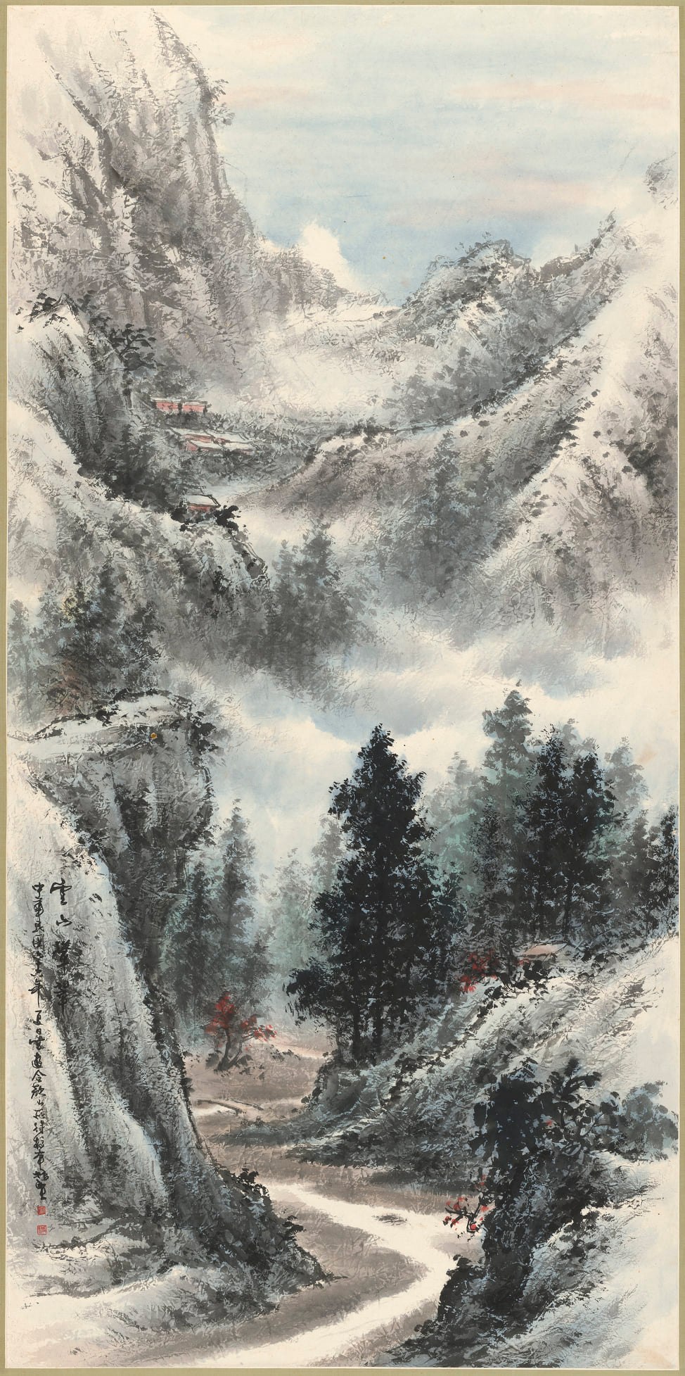 圖雲山聳翠182x91cm1977 海峽畫報 提供