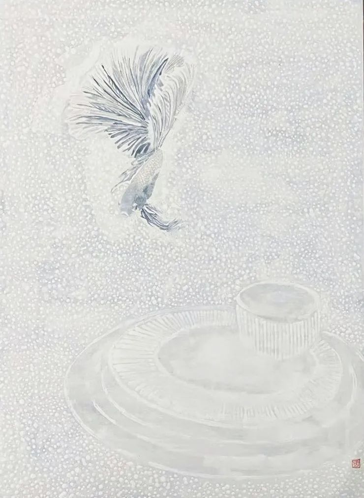 圖 青逸雅集提供 想去海邊1 / 紙本水墨 / 30×40cm / ¥2,000