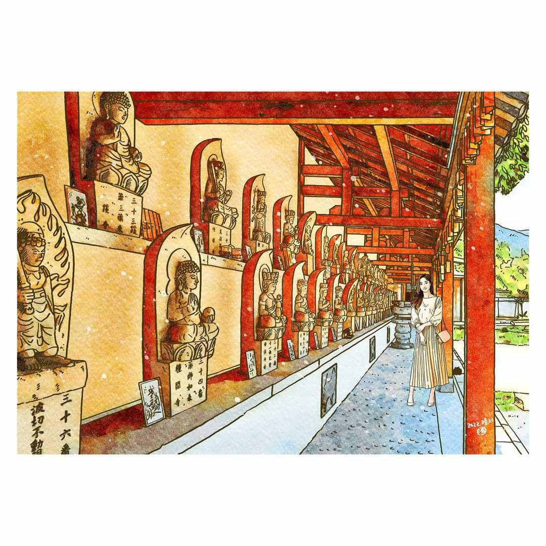 圖 【藝術走讀台灣】專欄-臺灣花蓮吉安慶修院插畫 -邱浡洧
