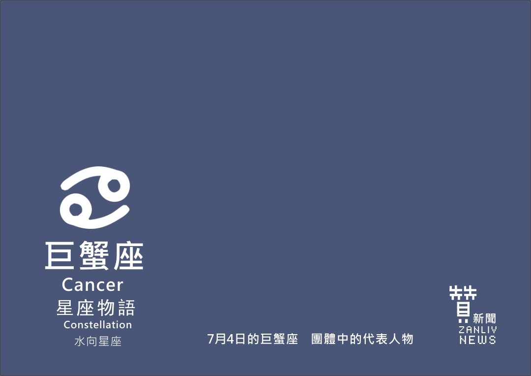 圖 7月4日的巨蟹座:團體中的代表人物 贊新聞設計再製