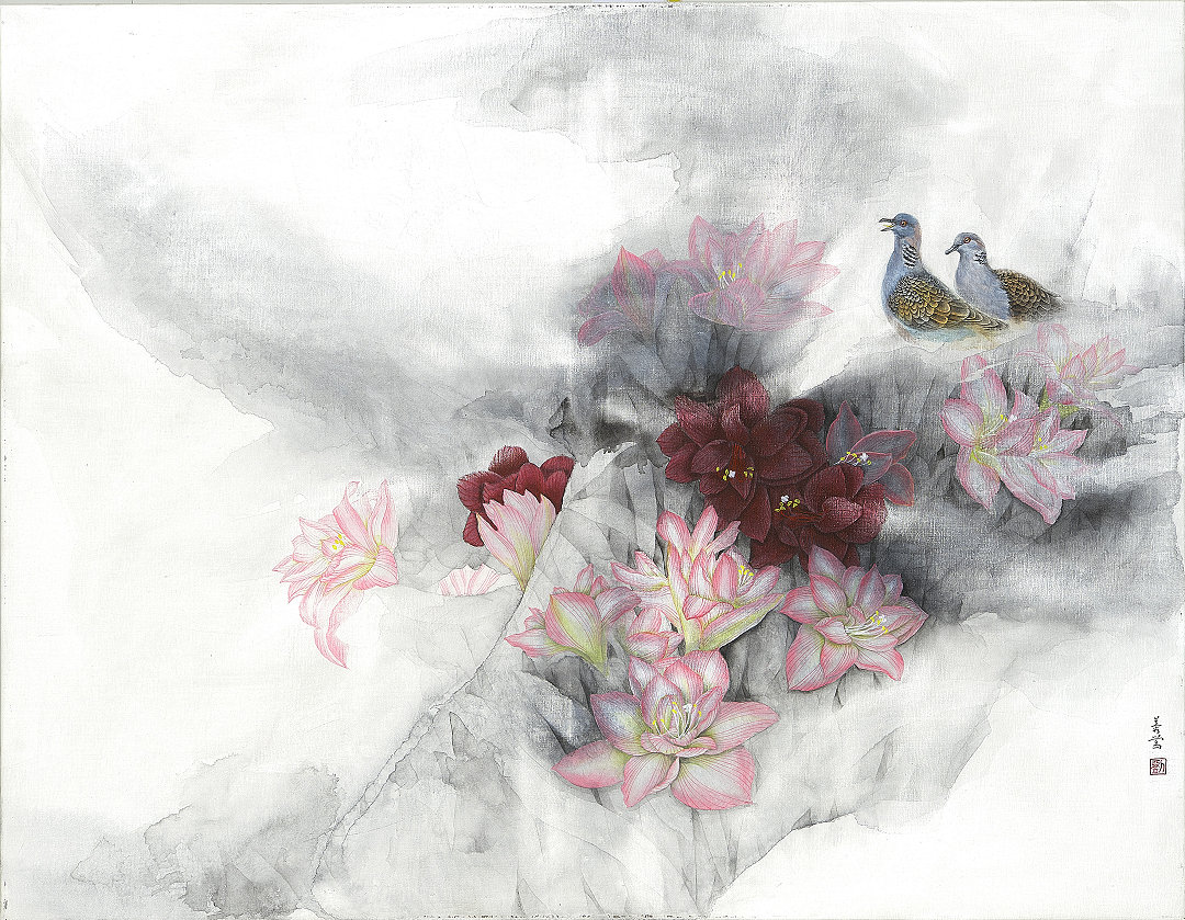 圖   台灣.劉蓉鶯[芬菲]-91x117cm-畫布2022元墨畫會  提 供